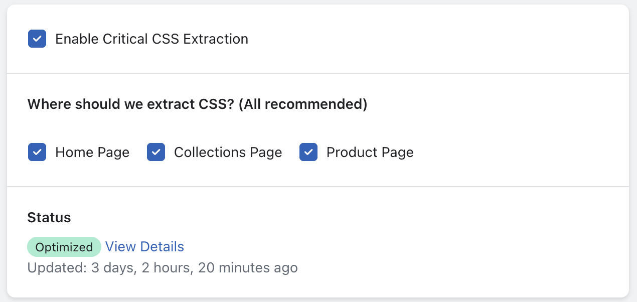 Hyperspeed's Critical CSS Extraction makes your initial load as fast as possible